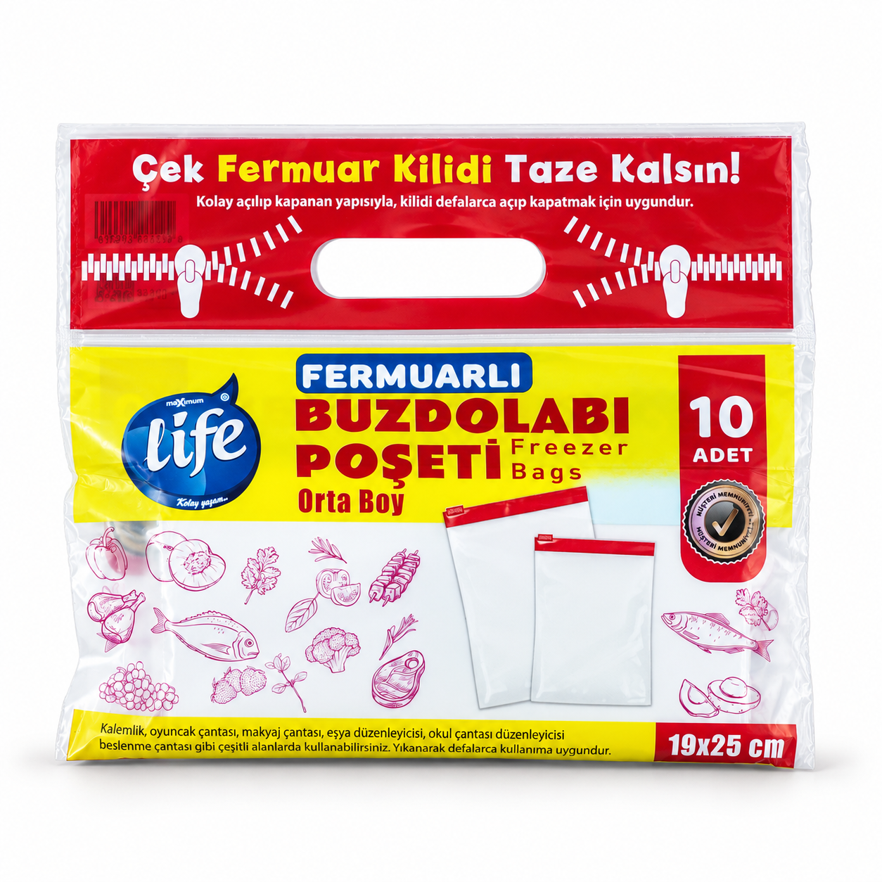 Fermuarlı Kilitli Buzdolabı Poşeti